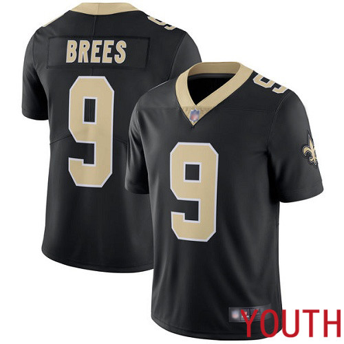 New Orleans Saints Limited Black Youth Drew Brees Home Jersey NFL Football #9 Vapor Untouchable Jersey